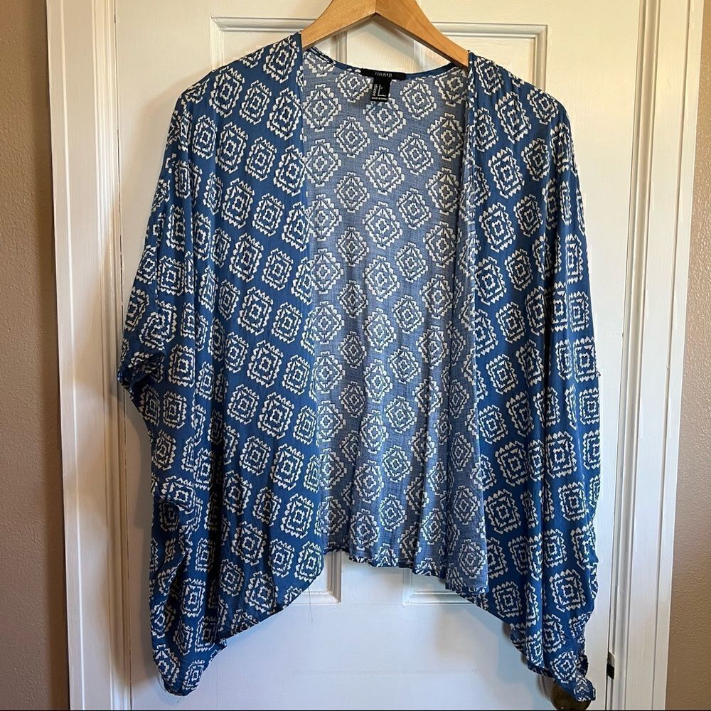 Forever 21 patterned blue cardigan